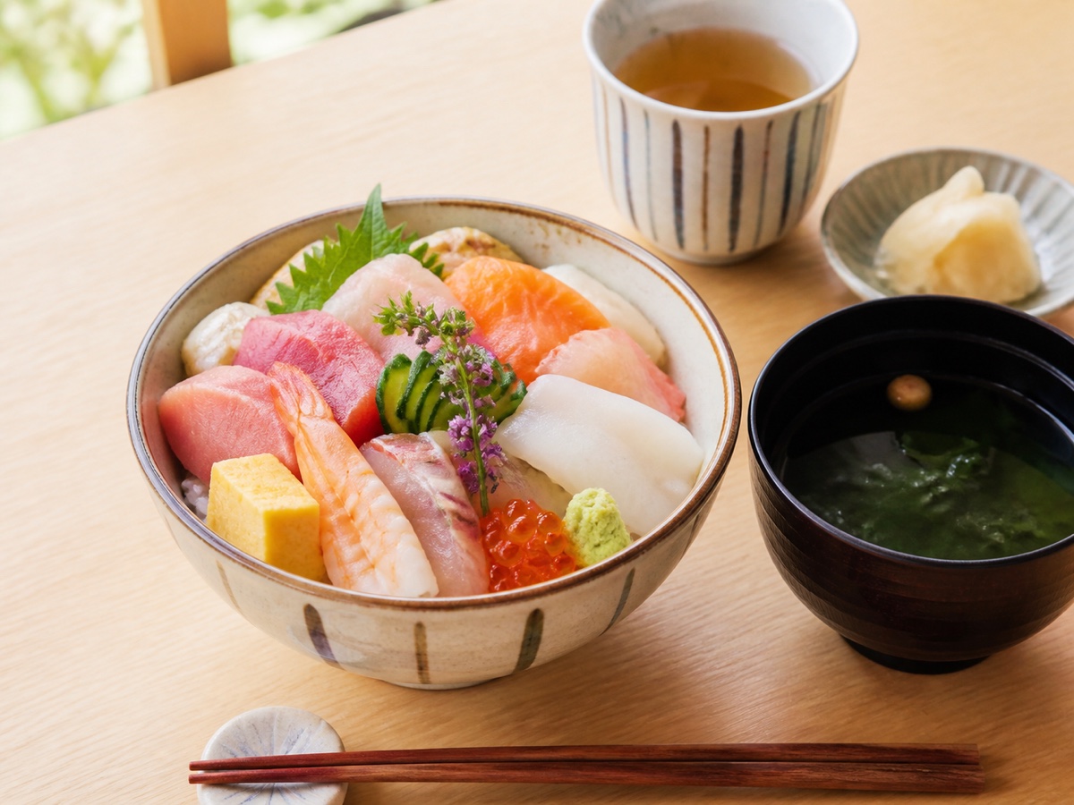 昼の献立として盛り付けた季節のちらし